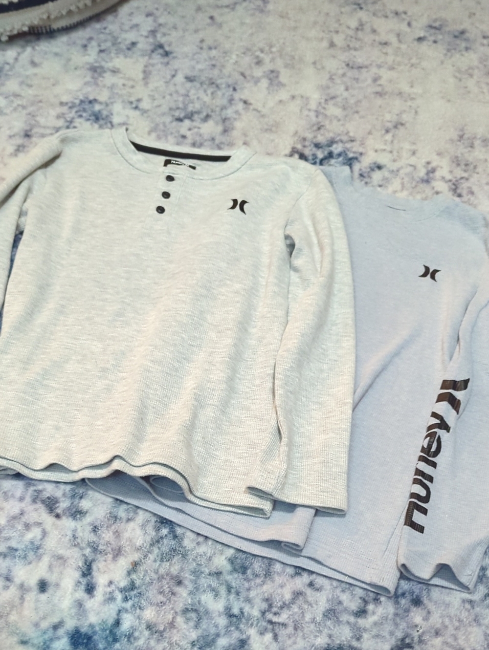 Hurley Light Gray Kids' Long Sleeve Henley and Graphic Tee Set